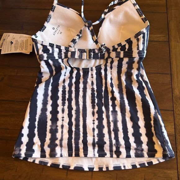 Athleta Wave Break Blue/white Molded Cup Tankini Top Size XS NEW - Picture 8 of 12